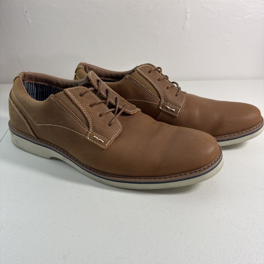 Nunn Bush Barklay Plain Toe Oxford Shoes Men's Sz 12.5‎ Camel LEATHER